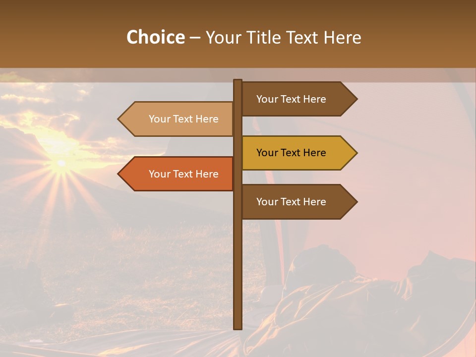 A Tent With The Sun Shining Through It PowerPoint Template