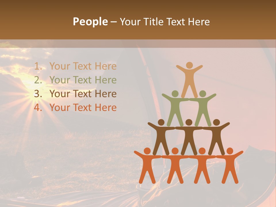 A Tent With The Sun Shining Through It PowerPoint Template