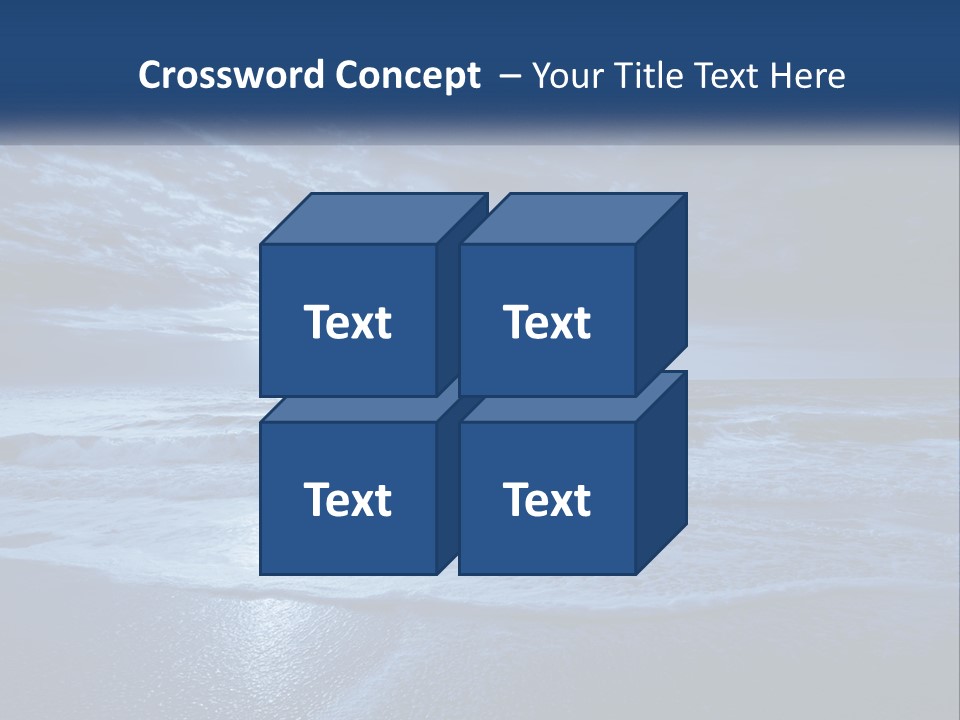 A Dark Blue Ocean With Waves And Clouds In The Background PowerPoint Template