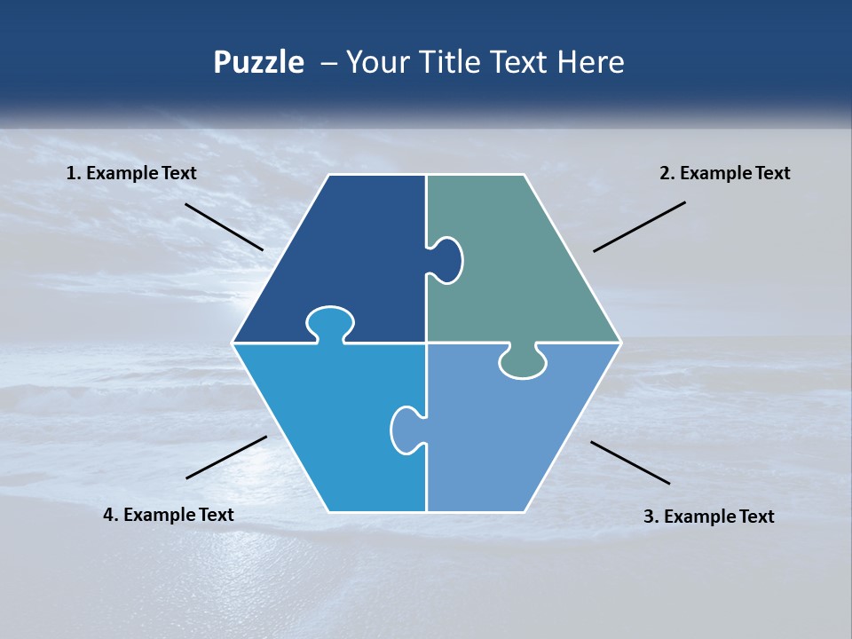 A Dark Blue Ocean With Waves And Clouds In The Background PowerPoint Template