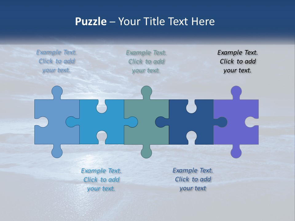 A Dark Blue Ocean With Waves And Clouds In The Background PowerPoint Template