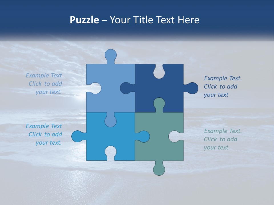 A Dark Blue Ocean With Waves And Clouds In The Background PowerPoint Template