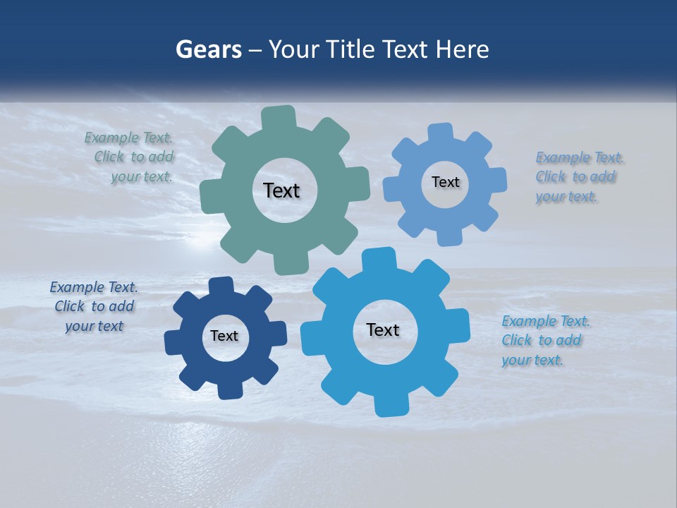 A Dark Blue Ocean With Waves And Clouds In The Background PowerPoint Template