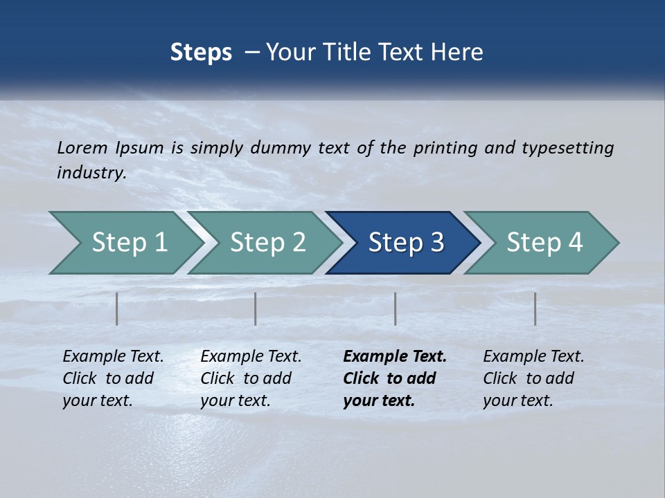 A Dark Blue Ocean With Waves And Clouds In The Background PowerPoint Template