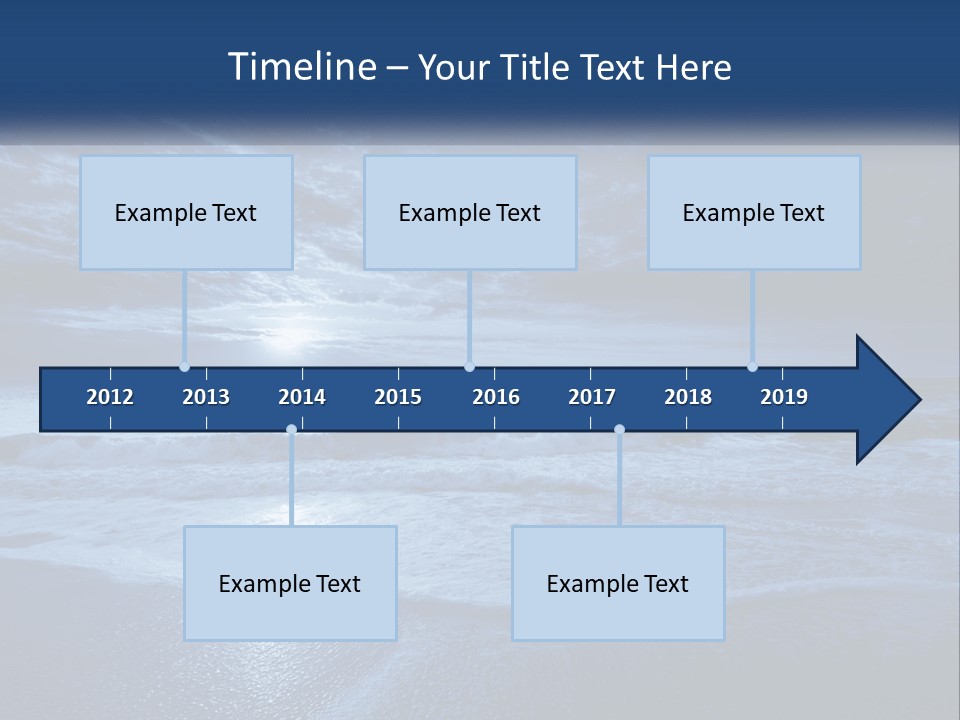 A Dark Blue Ocean With Waves And Clouds In The Background PowerPoint Template