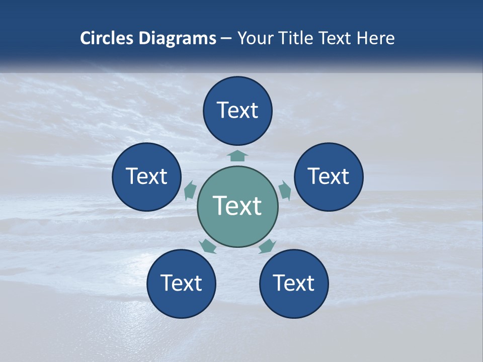 A Dark Blue Ocean With Waves And Clouds In The Background PowerPoint Template