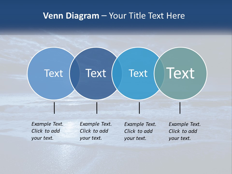 A Dark Blue Ocean With Waves And Clouds In The Background PowerPoint Template