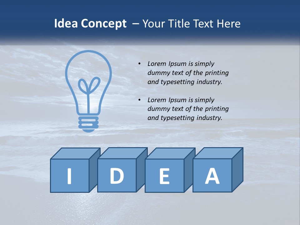 A Dark Blue Ocean With Waves And Clouds In The Background PowerPoint Template