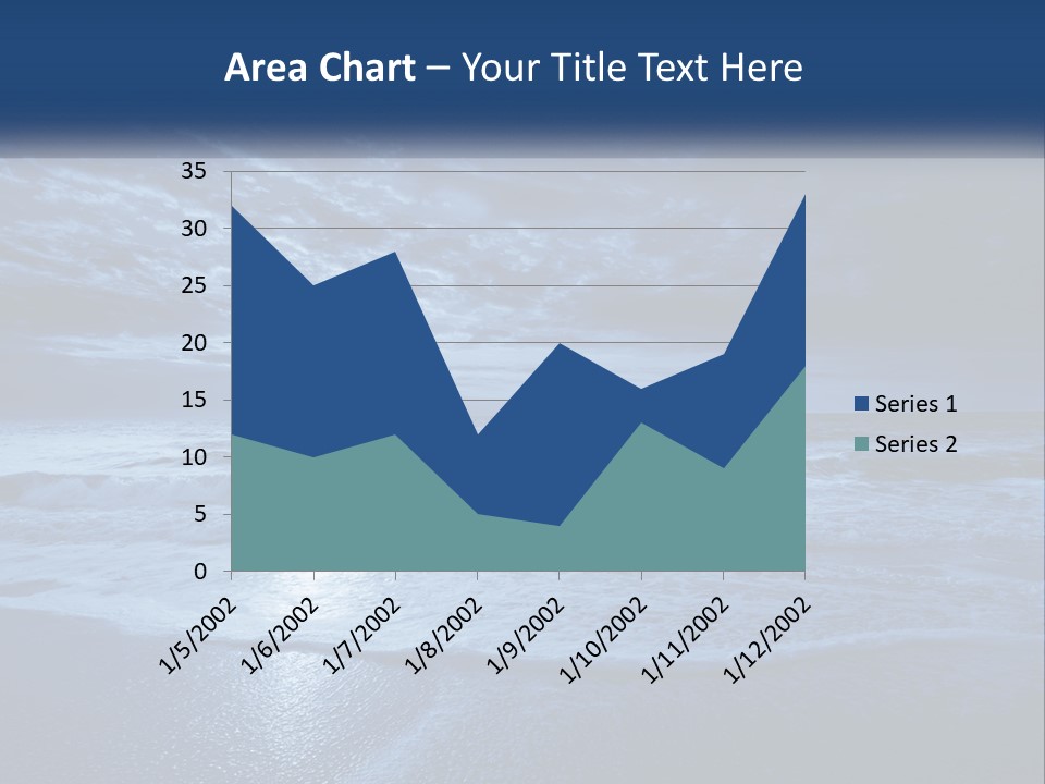 A Dark Blue Ocean With Waves And Clouds In The Background PowerPoint Template