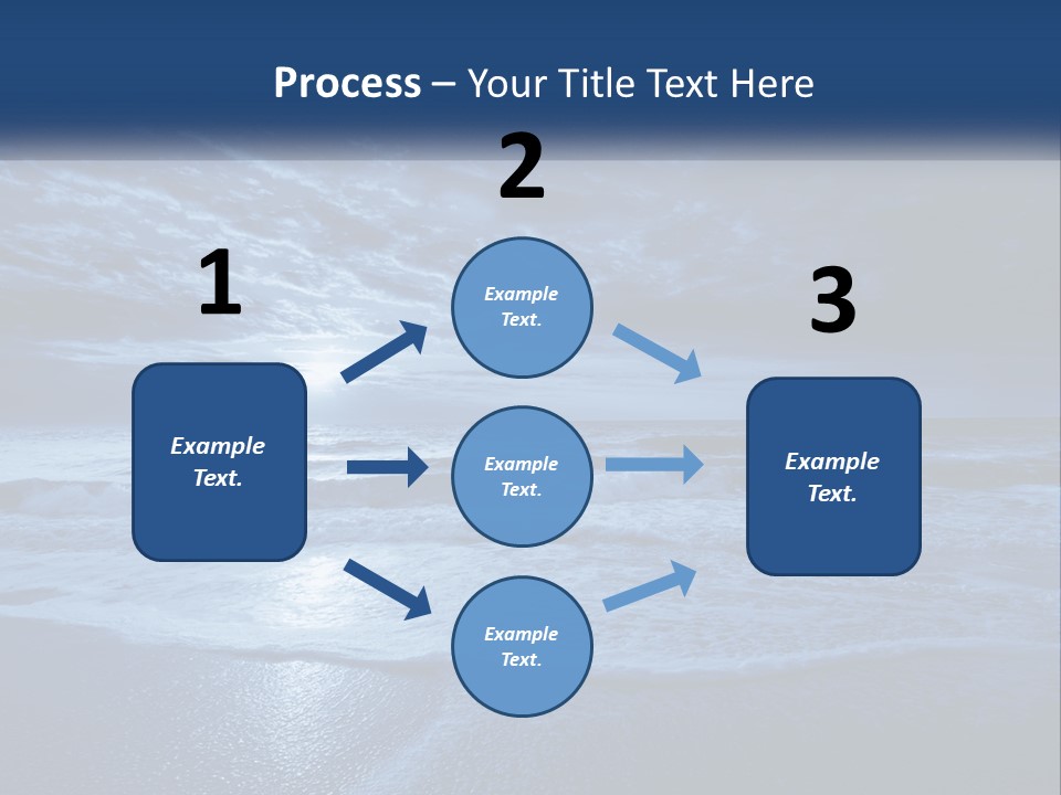 A Dark Blue Ocean With Waves And Clouds In The Background PowerPoint Template