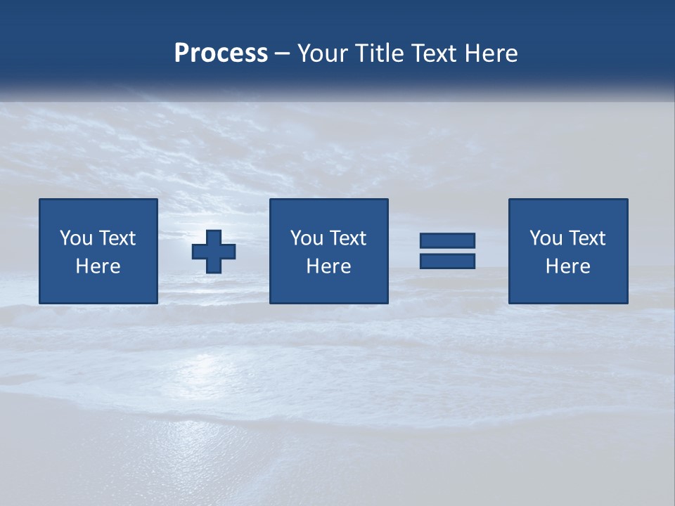 A Dark Blue Ocean With Waves And Clouds In The Background PowerPoint Template