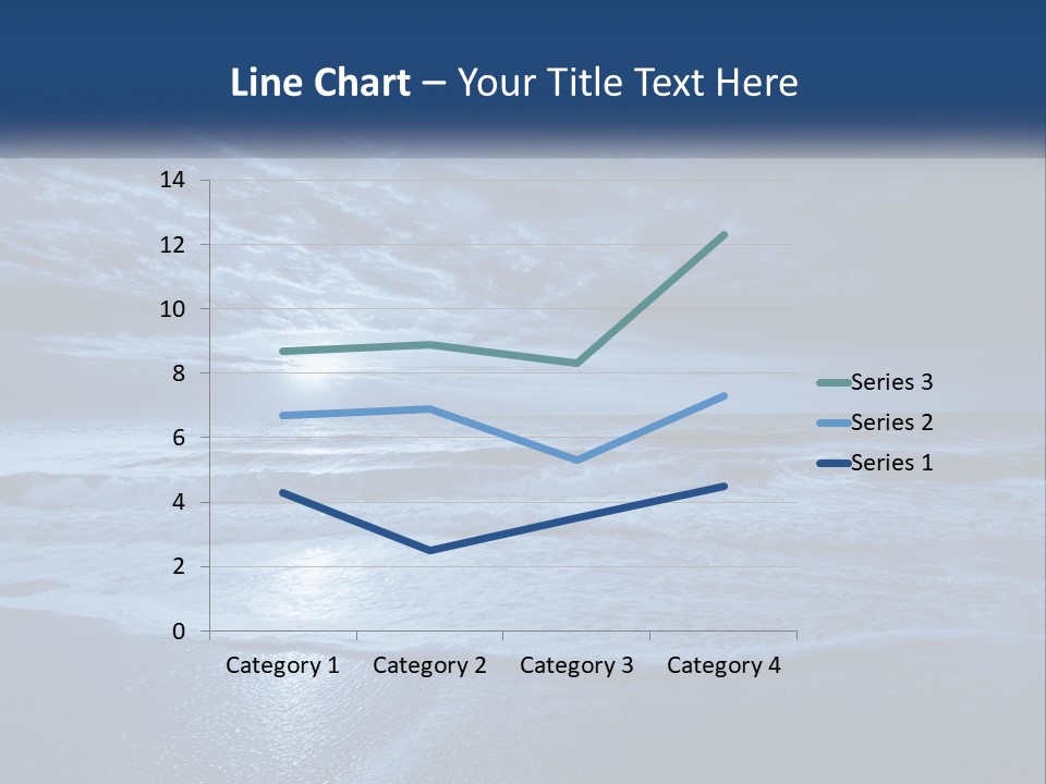 A Dark Blue Ocean With Waves And Clouds In The Background PowerPoint Template