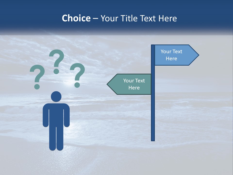 A Dark Blue Ocean With Waves And Clouds In The Background PowerPoint Template