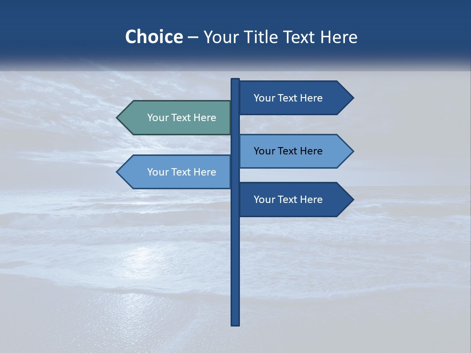 A Dark Blue Ocean With Waves And Clouds In The Background PowerPoint Template