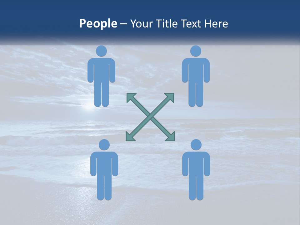 A Dark Blue Ocean With Waves And Clouds In The Background PowerPoint Template