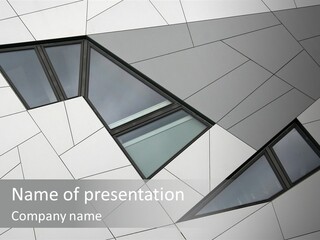 A Modern Building With Windows On The Side Of It PowerPoint Template