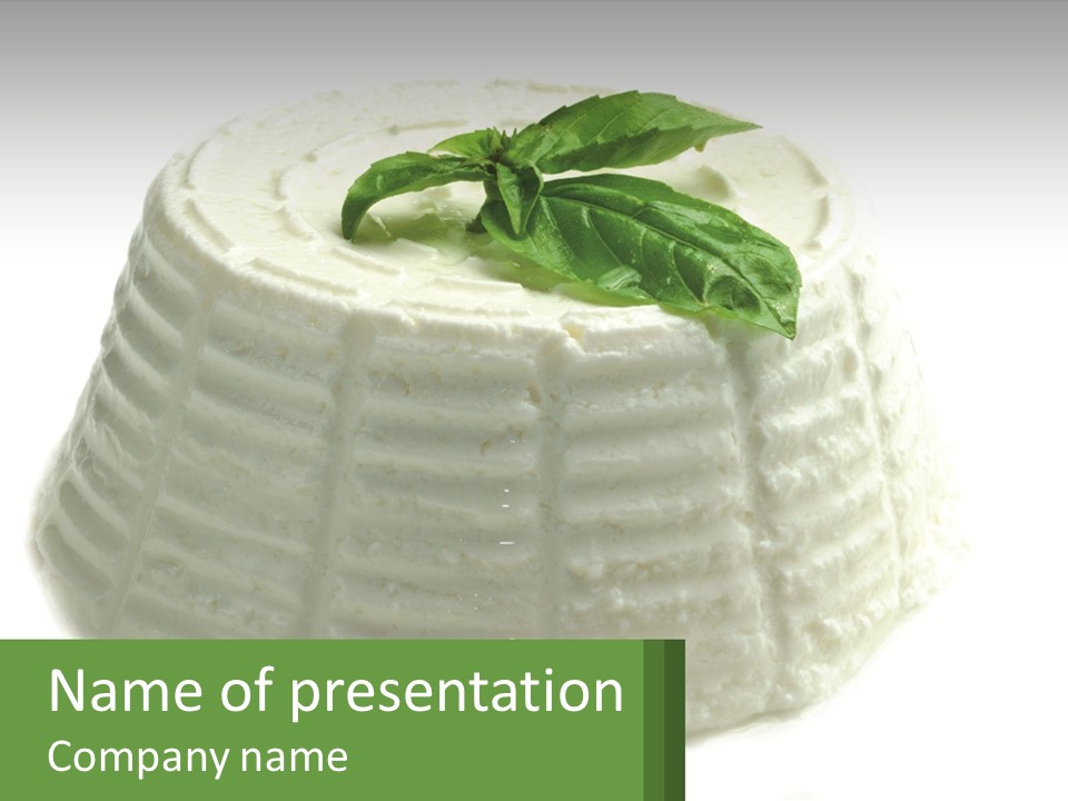 A Cake With A Green Leaf On Top Of It PowerPoint Template