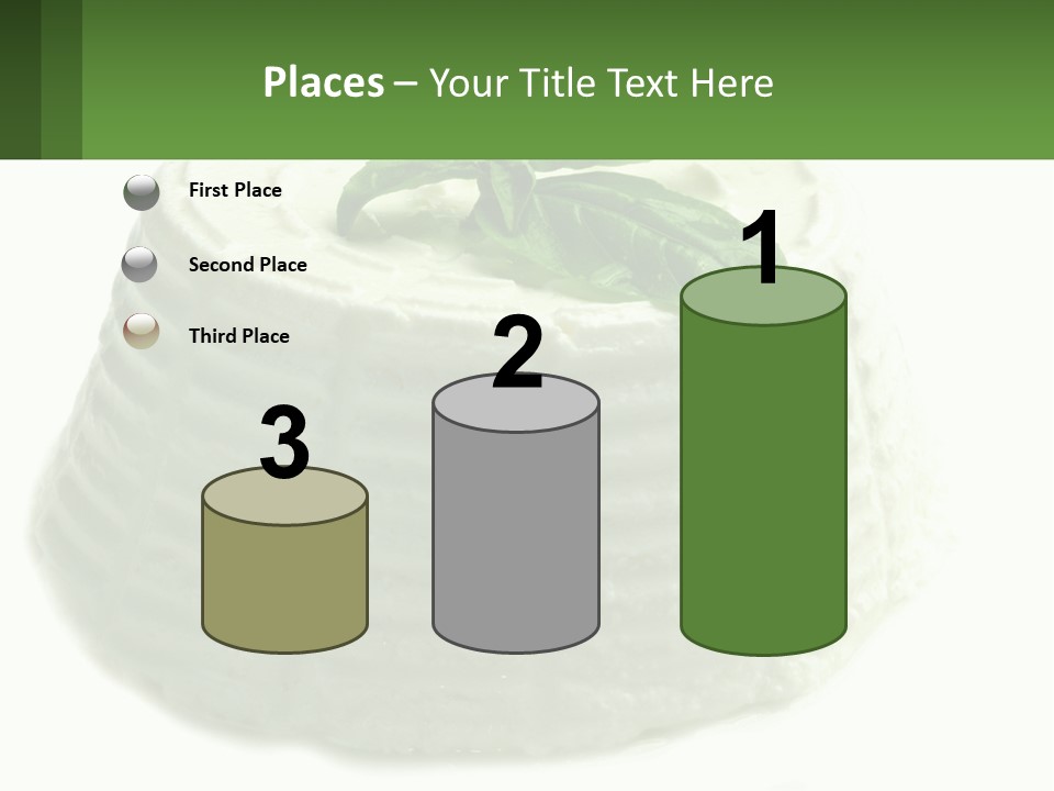 A Cake With A Green Leaf On Top Of It PowerPoint Template