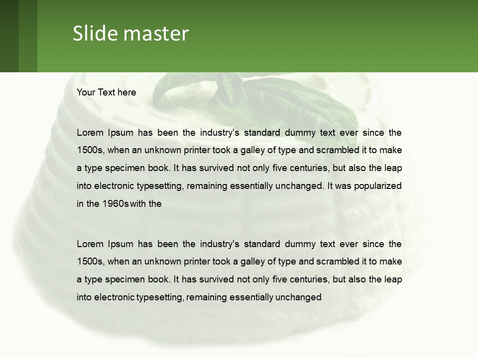 A Cake With A Green Leaf On Top Of It PowerPoint Template