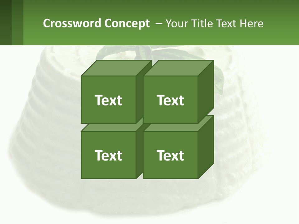 A Cake With A Green Leaf On Top Of It PowerPoint Template