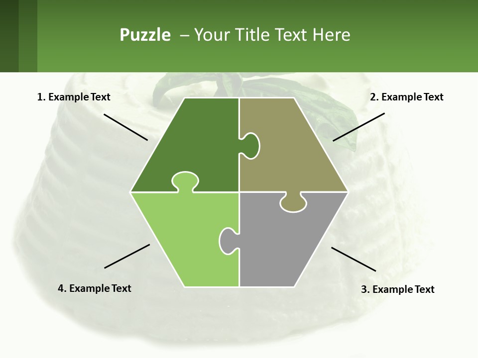 A Cake With A Green Leaf On Top Of It PowerPoint Template