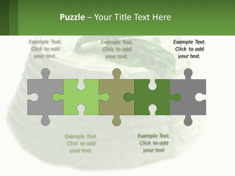 A Cake With A Green Leaf On Top Of It PowerPoint Template