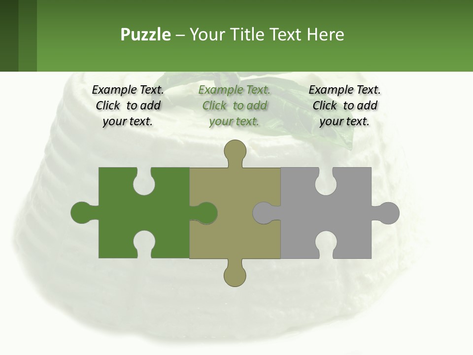 A Cake With A Green Leaf On Top Of It PowerPoint Template