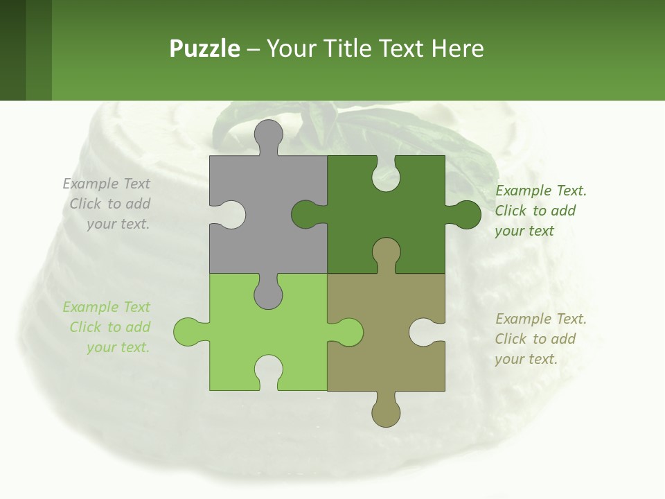 A Cake With A Green Leaf On Top Of It PowerPoint Template