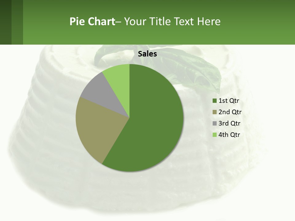 A Cake With A Green Leaf On Top Of It PowerPoint Template