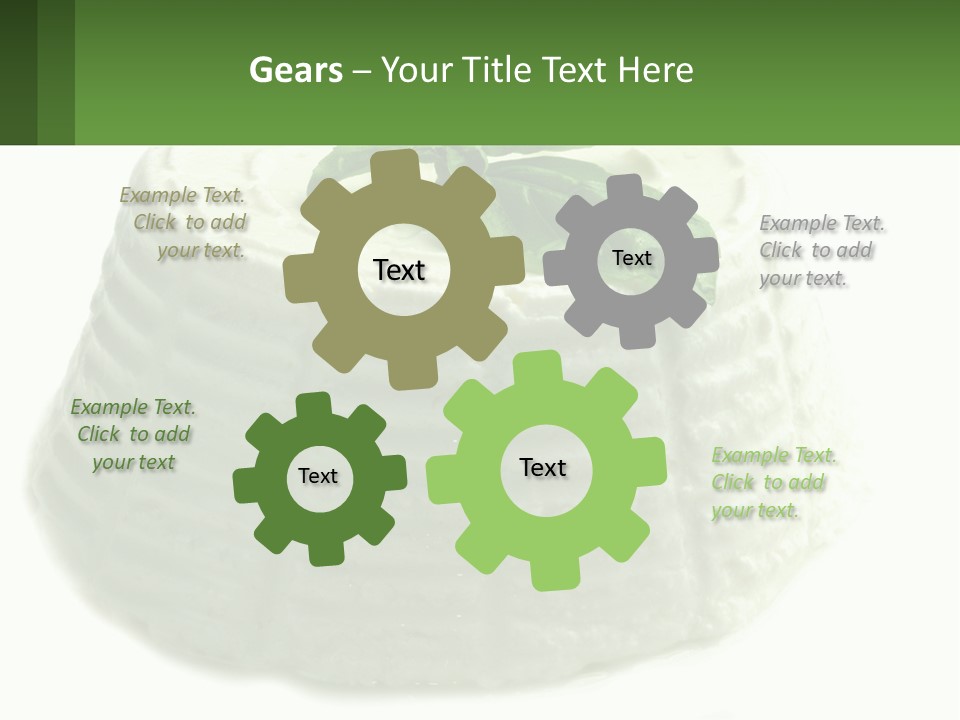 A Cake With A Green Leaf On Top Of It PowerPoint Template