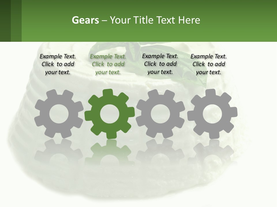 A Cake With A Green Leaf On Top Of It PowerPoint Template