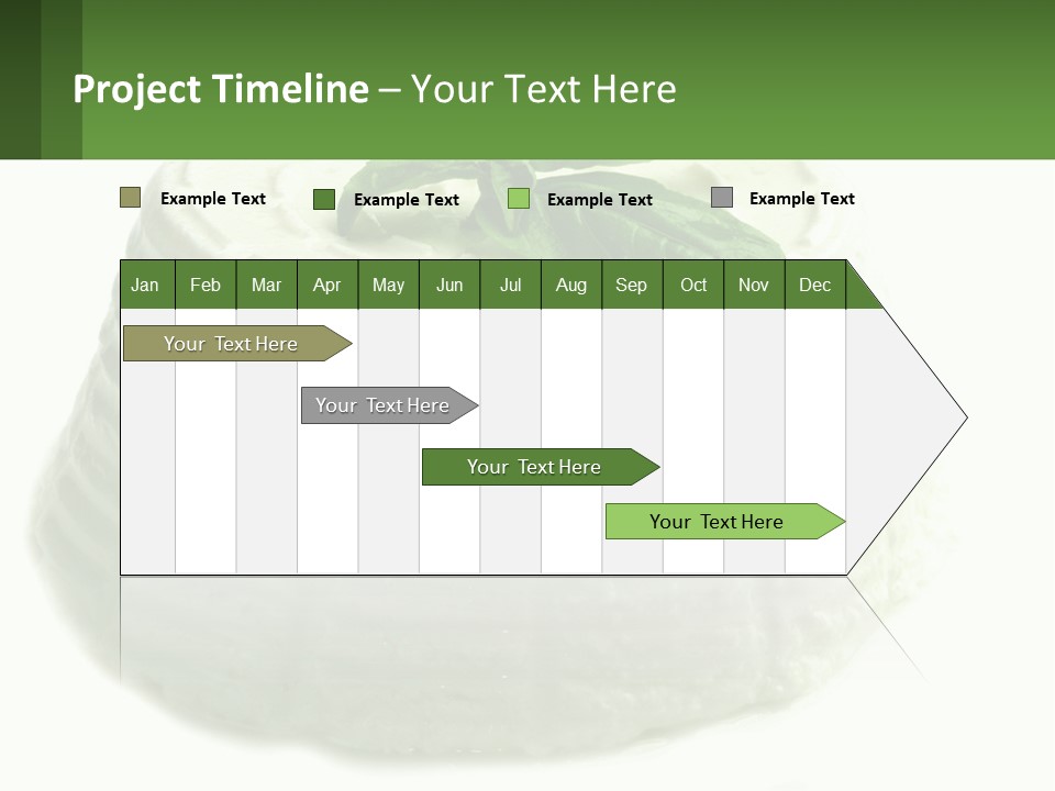 A Cake With A Green Leaf On Top Of It PowerPoint Template
