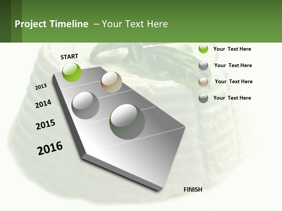 A Cake With A Green Leaf On Top Of It PowerPoint Template