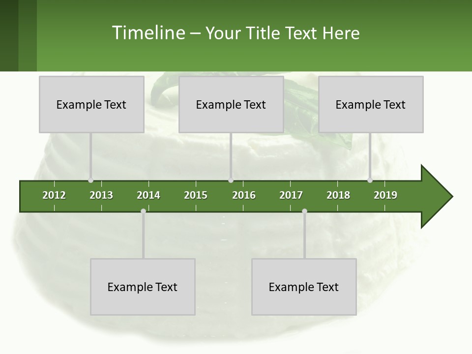 A Cake With A Green Leaf On Top Of It PowerPoint Template