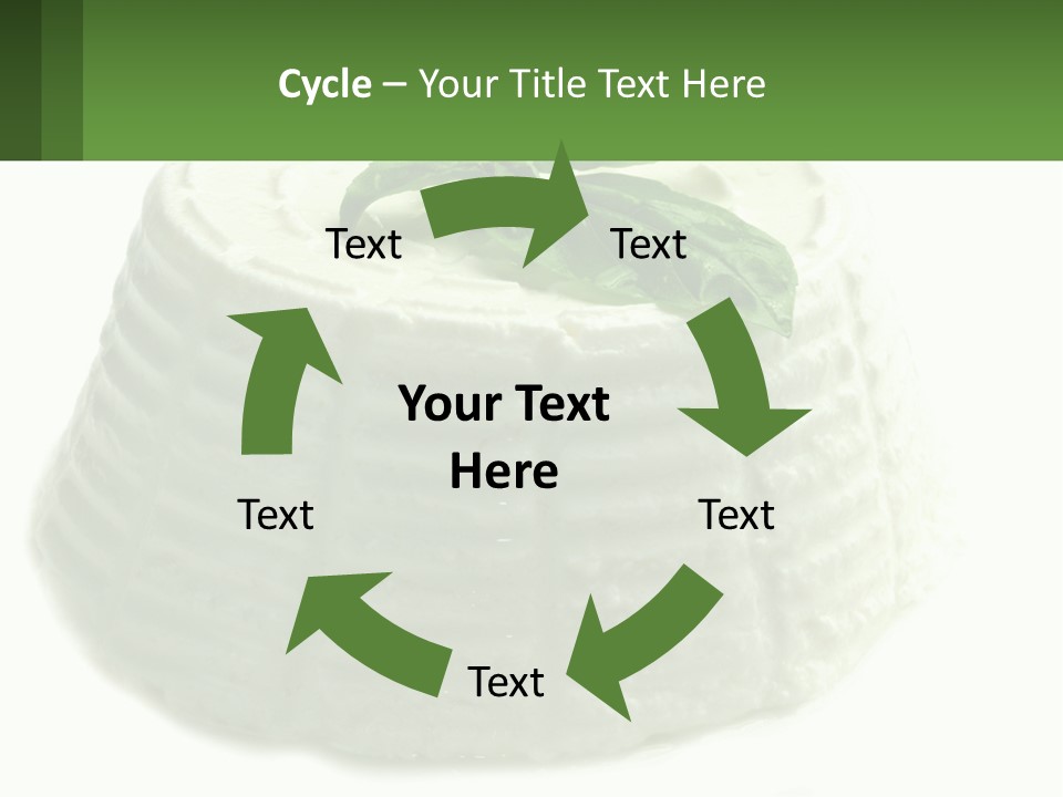 A Cake With A Green Leaf On Top Of It PowerPoint Template