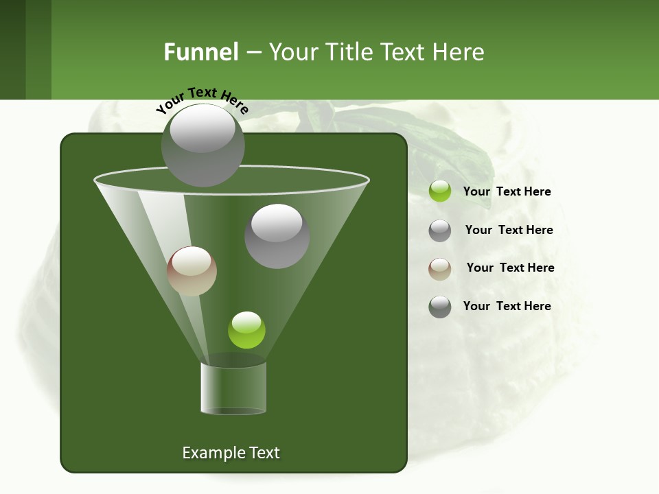 A Cake With A Green Leaf On Top Of It PowerPoint Template