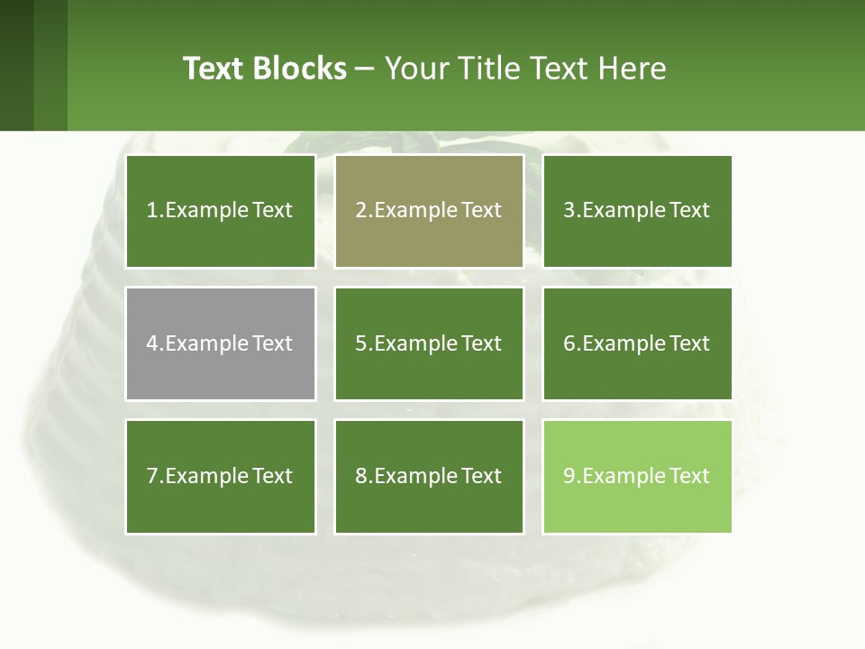 A Cake With A Green Leaf On Top Of It PowerPoint Template
