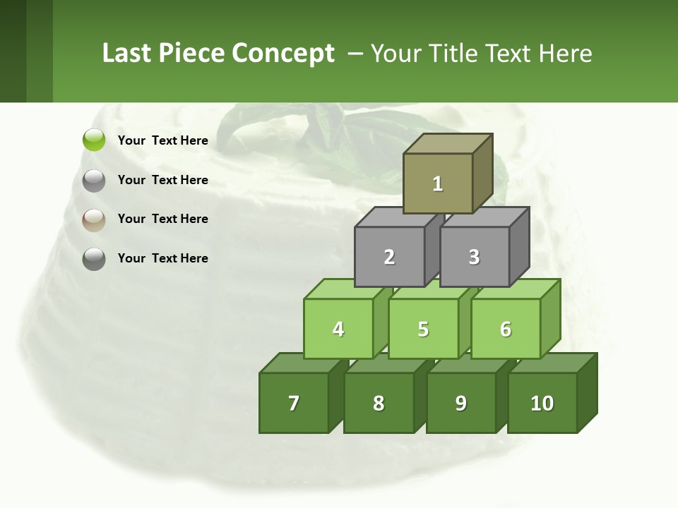 A Cake With A Green Leaf On Top Of It PowerPoint Template