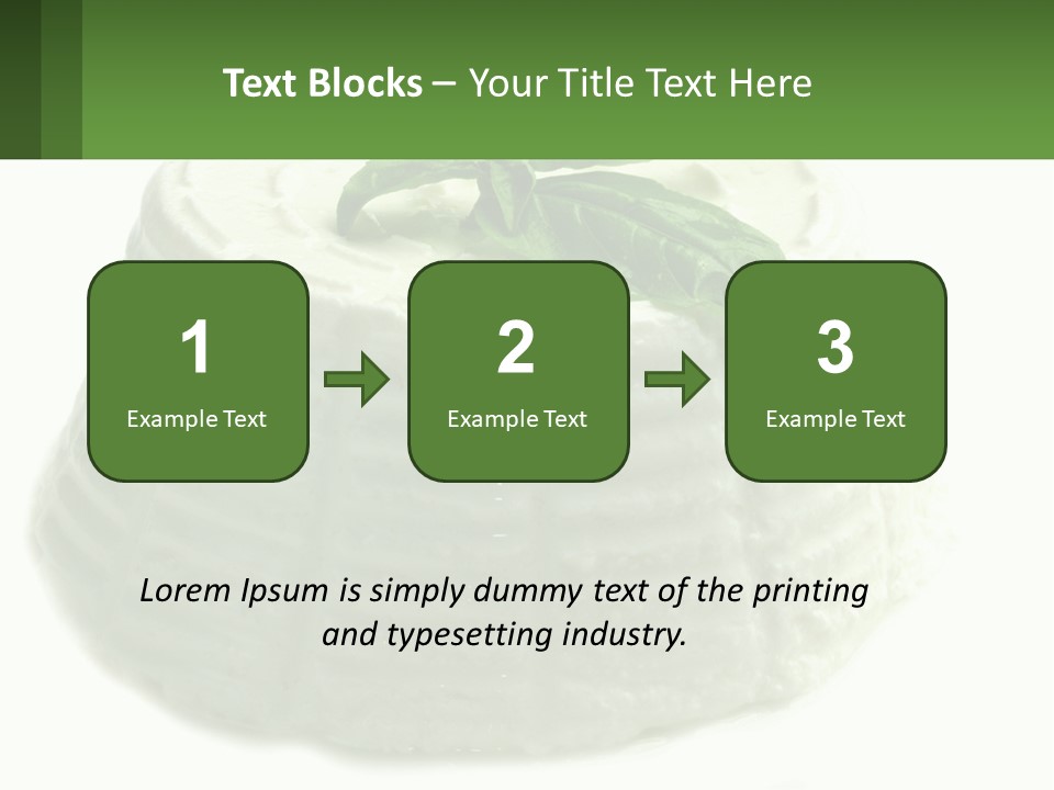 A Cake With A Green Leaf On Top Of It PowerPoint Template