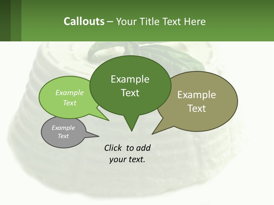 A Cake With A Green Leaf On Top Of It PowerPoint Template