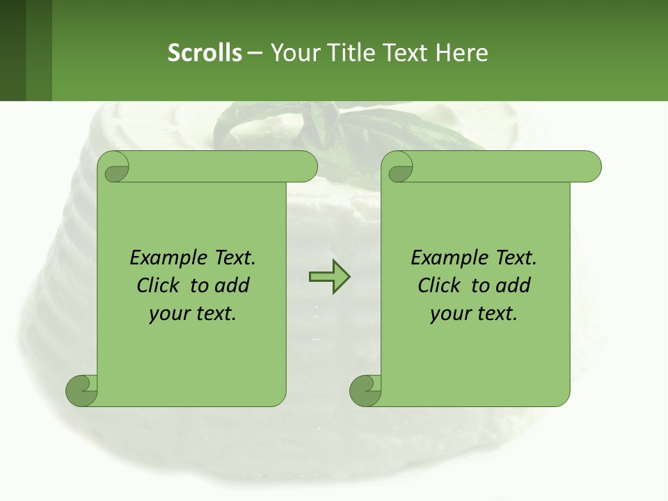 A Cake With A Green Leaf On Top Of It PowerPoint Template