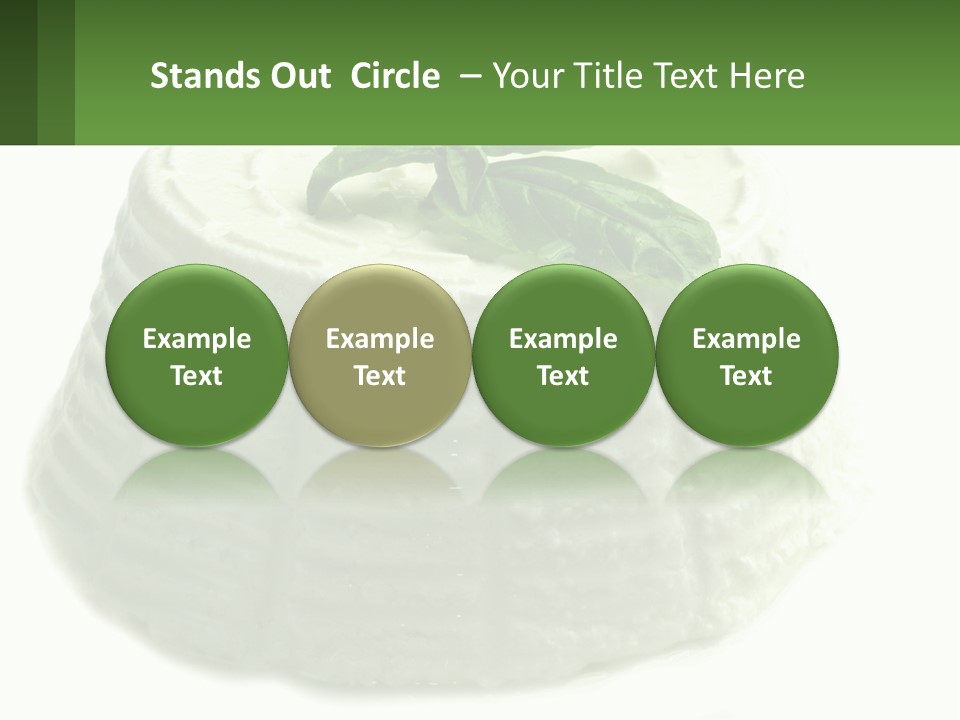 A Cake With A Green Leaf On Top Of It PowerPoint Template
