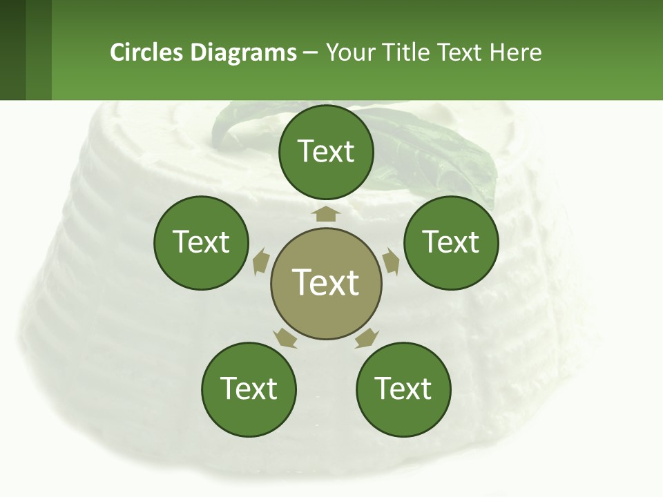 A Cake With A Green Leaf On Top Of It PowerPoint Template