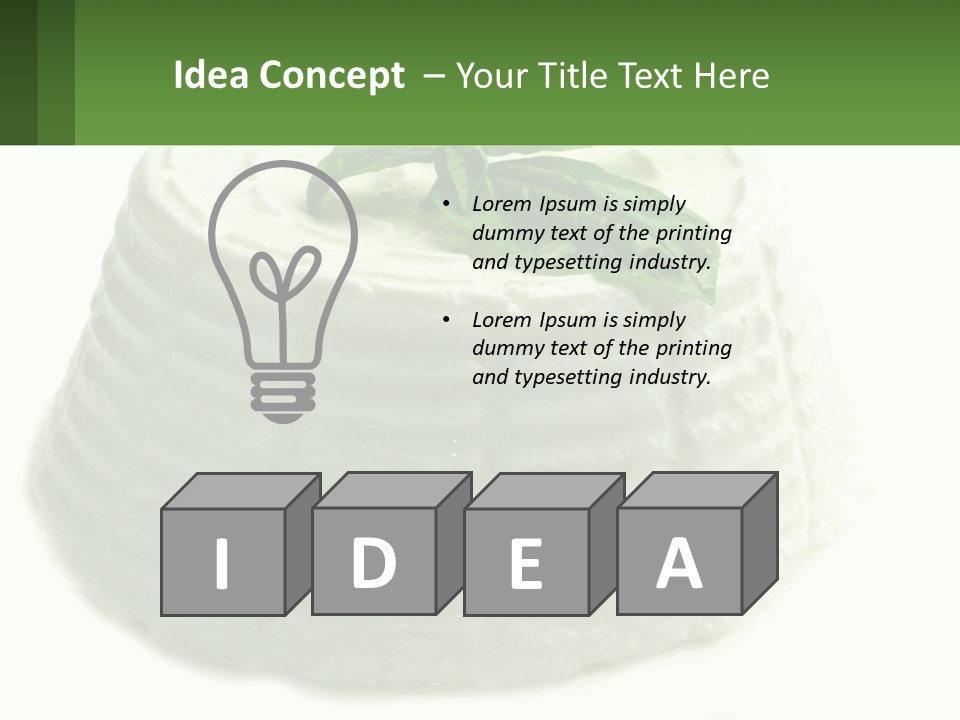 A Cake With A Green Leaf On Top Of It PowerPoint Template