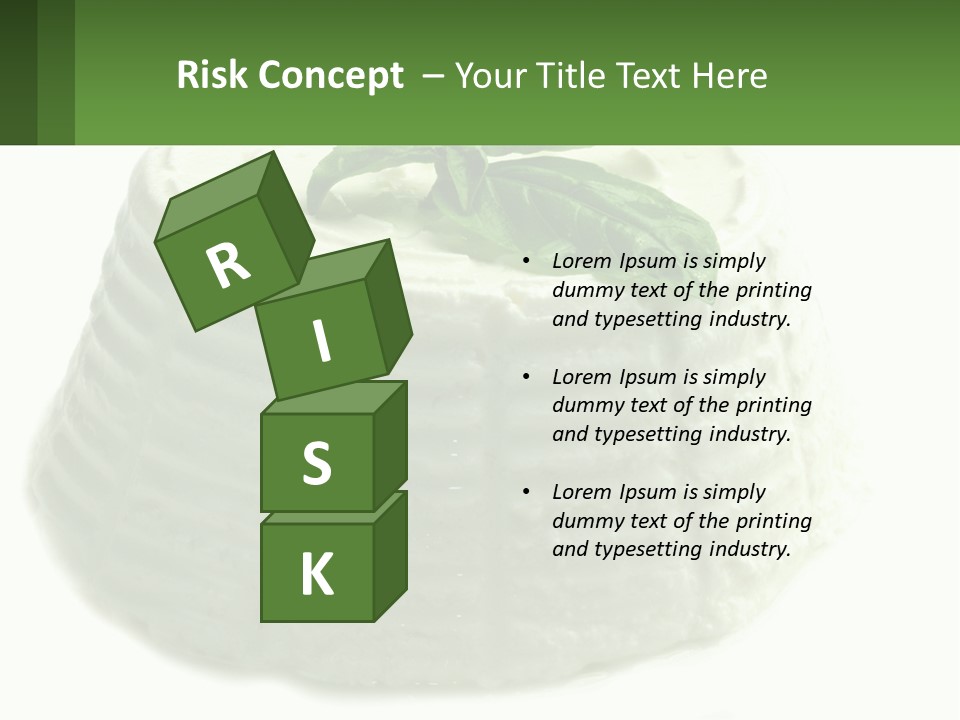 A Cake With A Green Leaf On Top Of It PowerPoint Template