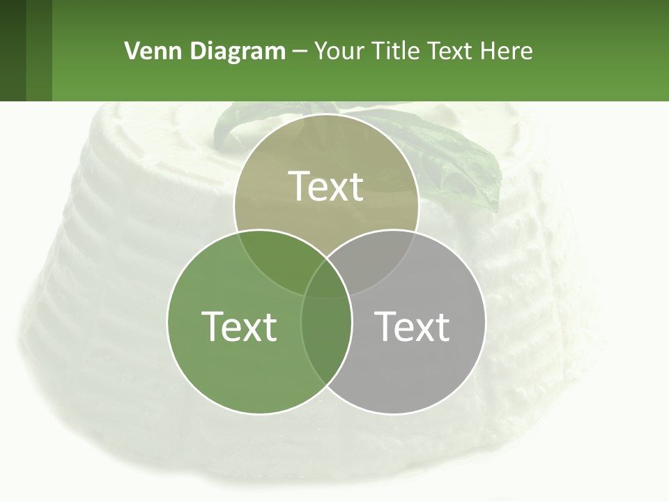 A Cake With A Green Leaf On Top Of It PowerPoint Template