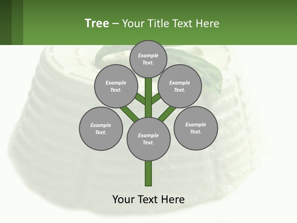 A Cake With A Green Leaf On Top Of It PowerPoint Template