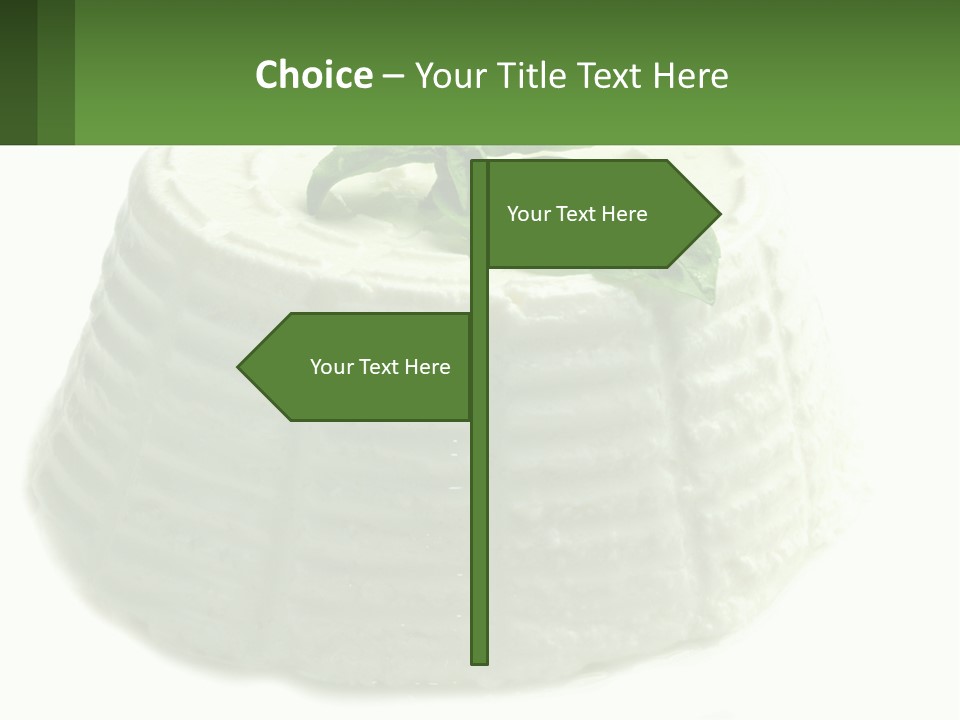 A Cake With A Green Leaf On Top Of It PowerPoint Template