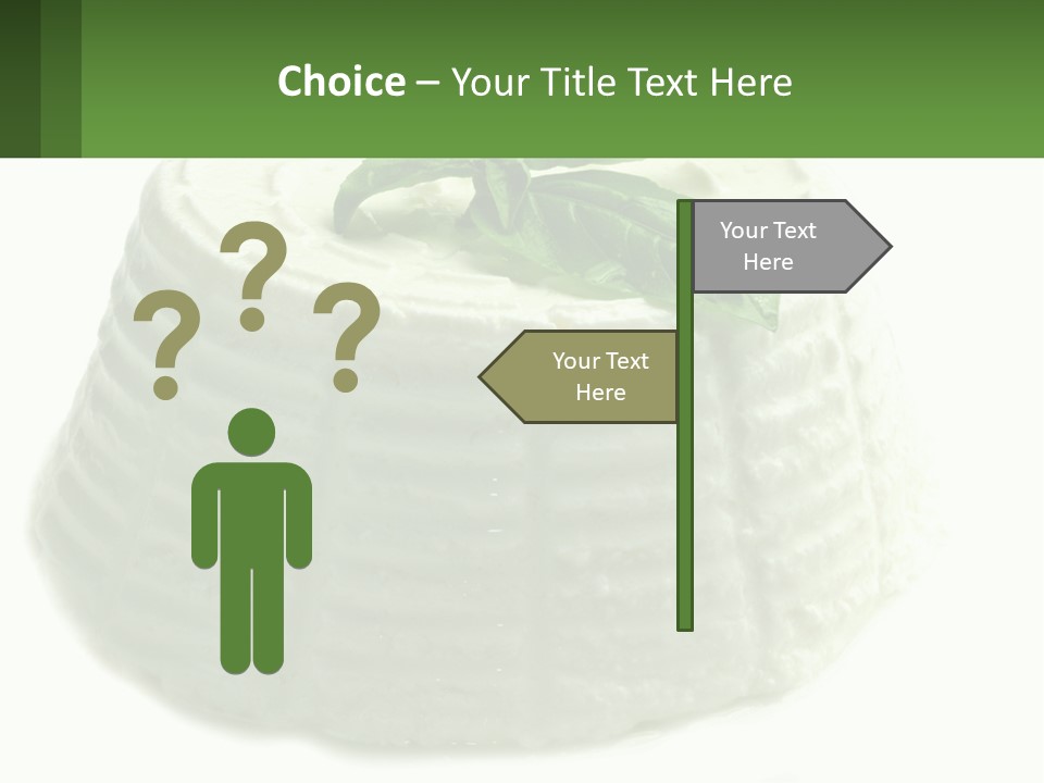 A Cake With A Green Leaf On Top Of It PowerPoint Template