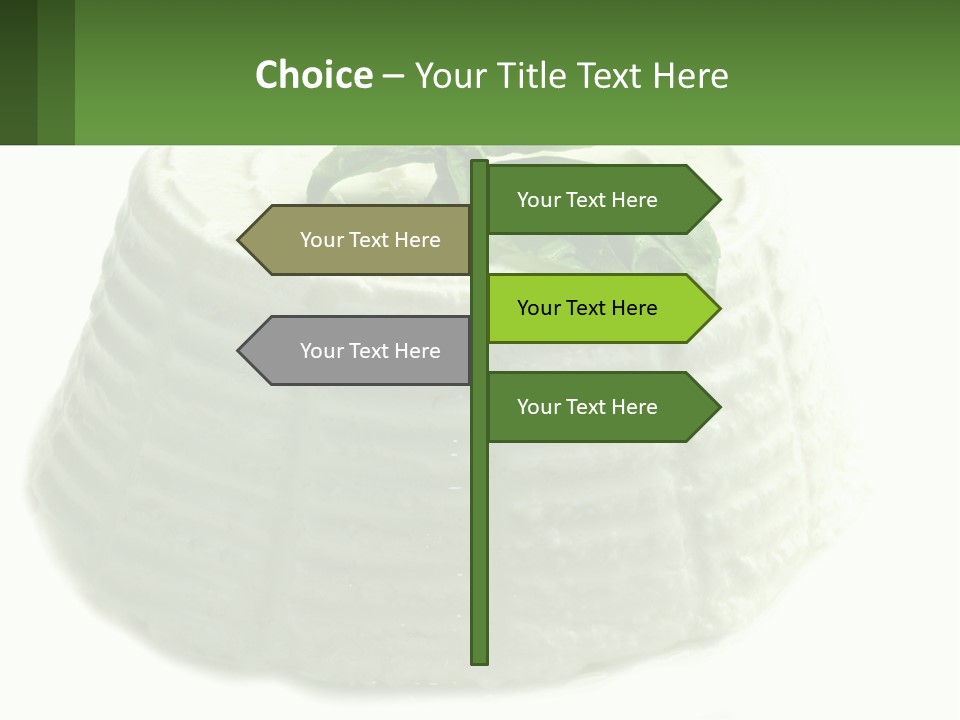 A Cake With A Green Leaf On Top Of It PowerPoint Template